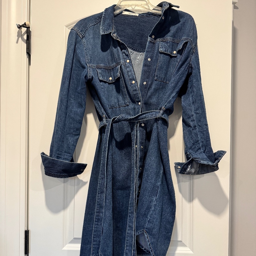 Mango Denim Button-Up Dress